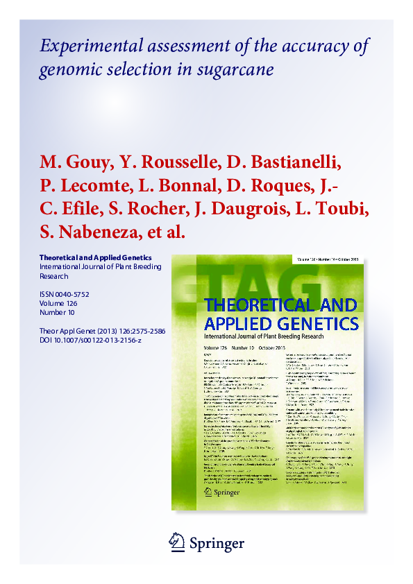 (PDF) Experimental assessment of the accuracy of genomic selection in ...