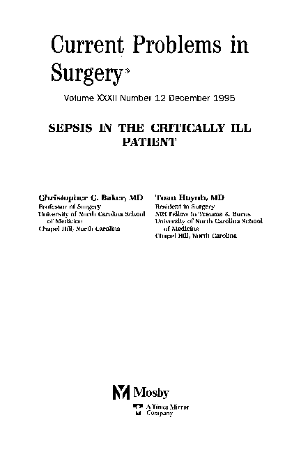 (PDF) Sepsis in the critically ill patient