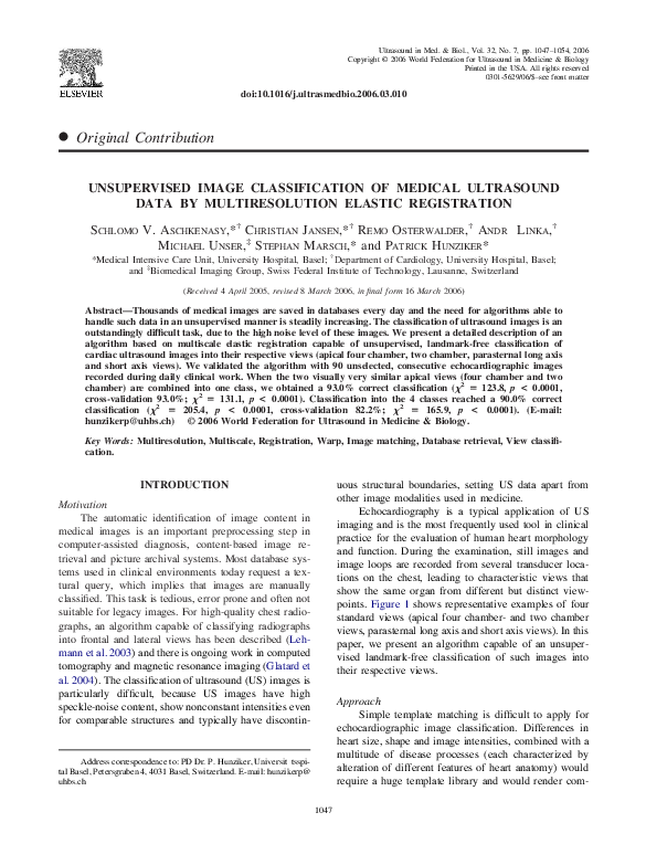 (PDF) Unsupervised image classification of medical ultrasound data by ...