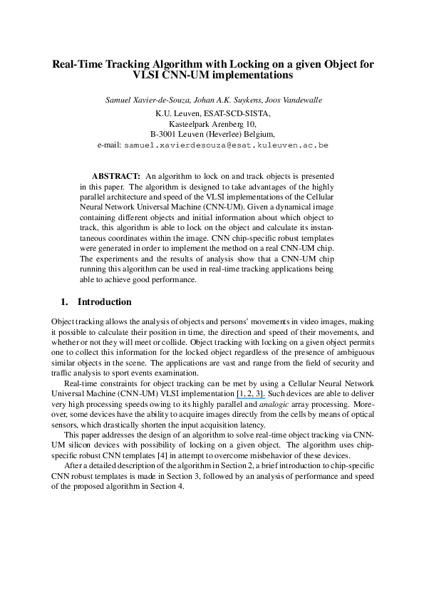 (PDF) Real-time tracking algorithm with locking on a given object for ...