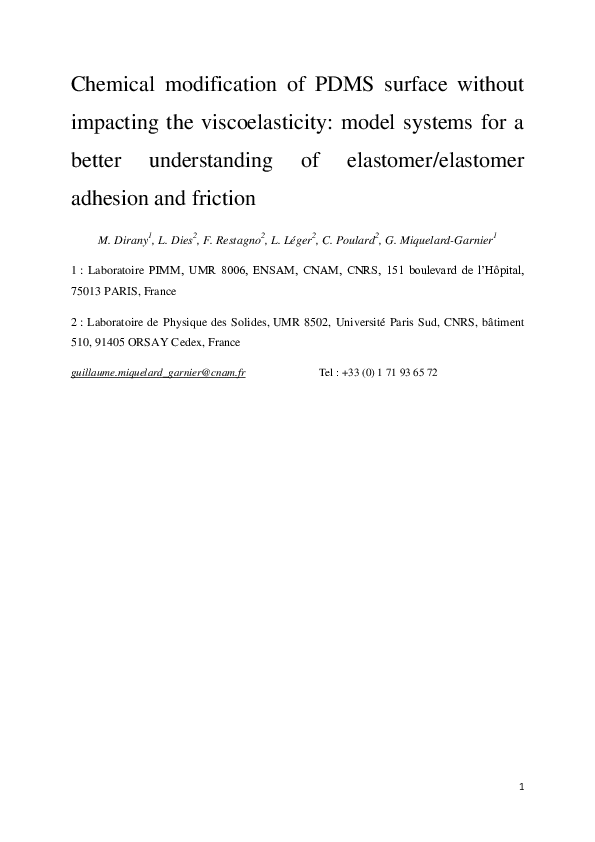 (PDF) Chemical modification of PDMS surface without impacting the ...