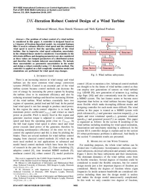 (PDF) DKiteration robust control design of a wind turbine Henrik