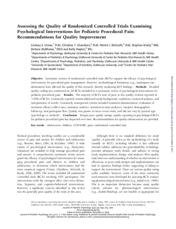 (PDF) Assessing the quality of randomized controlled trials: An ...