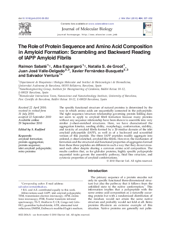 (PDF) The Role of Protein Sequence and Amino Acid Composition in ...