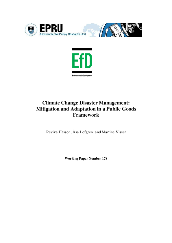 (PDF) Climate Change Disaster Management: Mitigation and Adaptation in ...