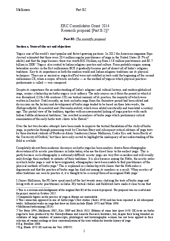 (PDF) Haṭha Yoga Project Proposal James Mallinson Academia.edu