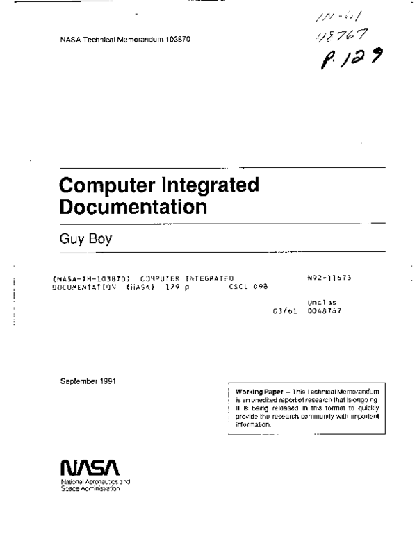 (PDF) Computer Integrated Documentation