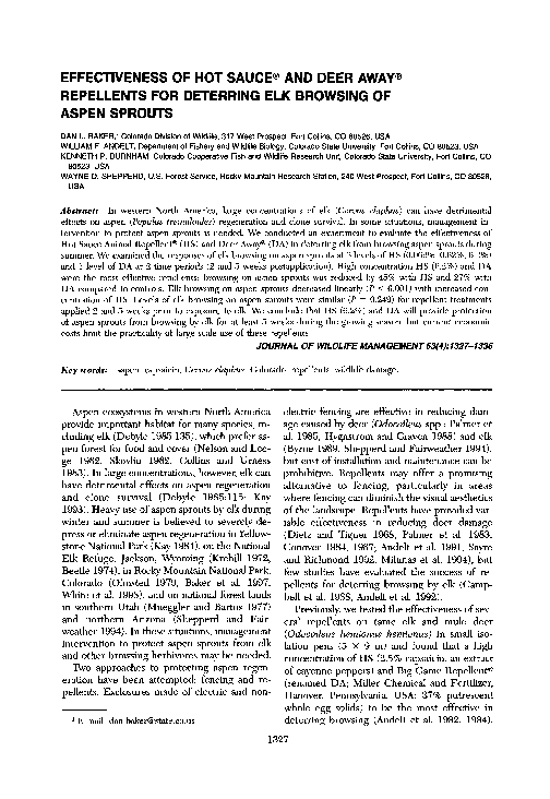 (PDF) Effectiveness of Hot Sauce registered and Deer Away registered