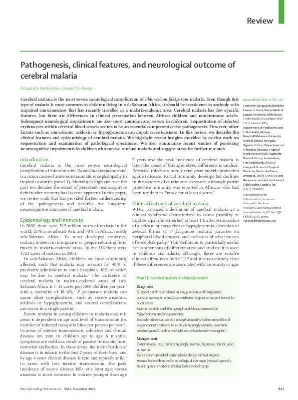 (PDF) Pathogenesis, clinical features, and neurological outcome of ...