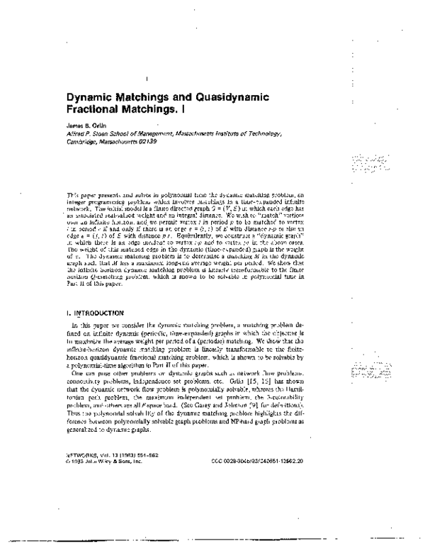 (PDF) Dynamic matchings and quasi-dynamic fractional matchings, part II