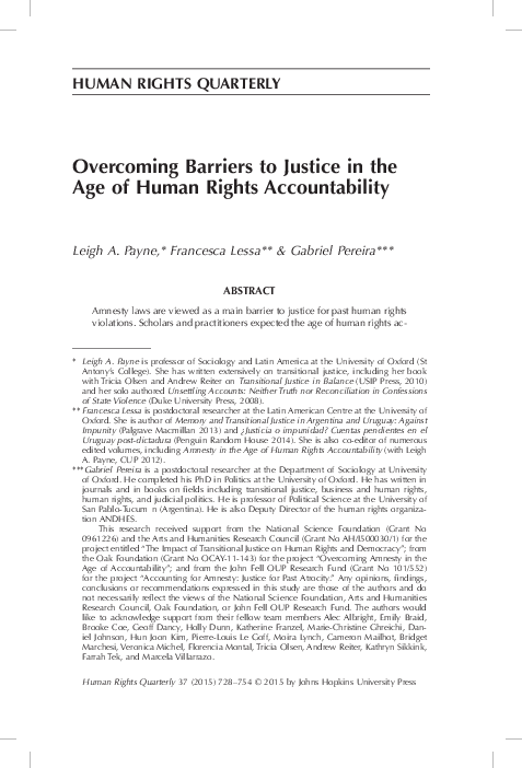(PDF) Overcoming Barriers to Justice in the Age of Human Rights ...