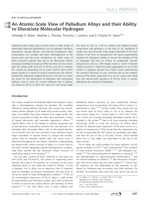 (PDF) An Atomic-Scale View of Palladium Alloys and their Ability to ...