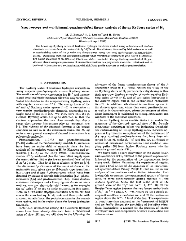(PDF) Spectroscopy and multichannel quantum-defect theory analysis of ...