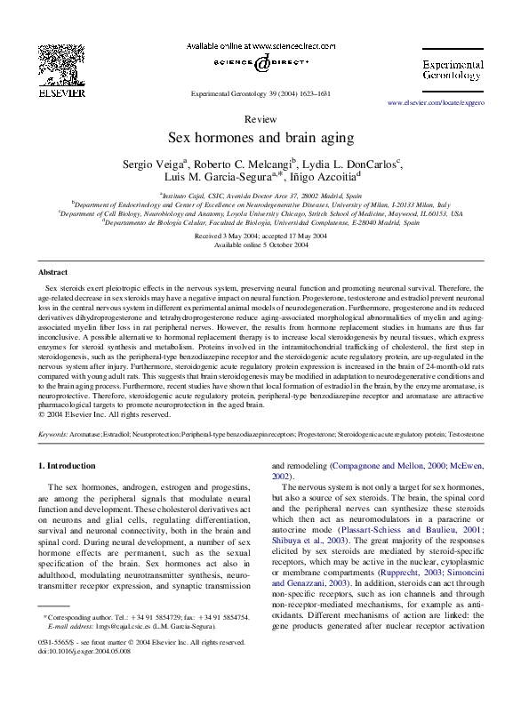 (PDF) Sex hormones and brain aging