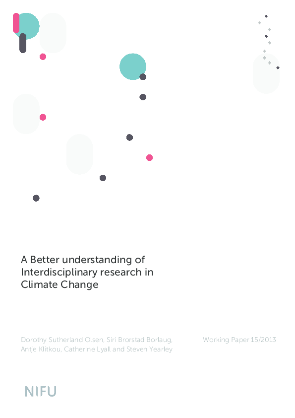 (PDF) A Better understanding of Interdisciplinary research in Climate ...