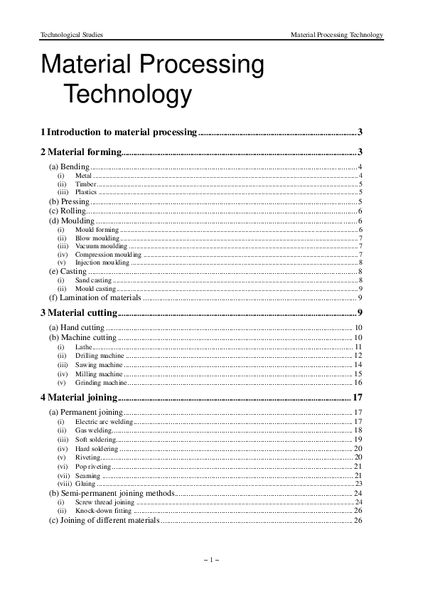 (PDF) Material Processing Technology Arun John Academia.edu