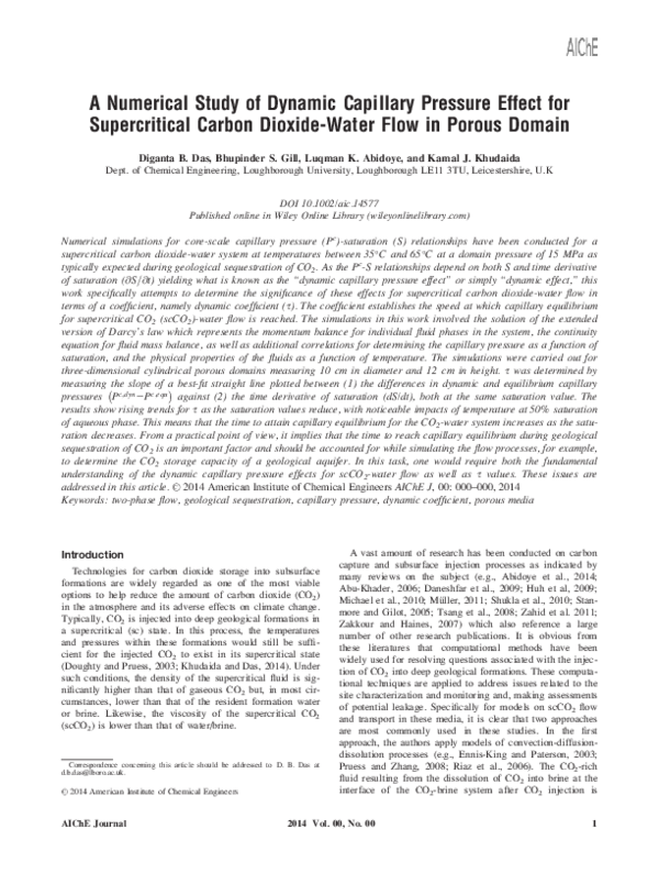 (PDF) A numerical study of dynamic capillary pressure effect for ...