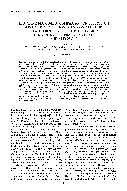 (PDF) LSD and 2-Bromo-Lsd: Comparison of effects on serotonergic ...