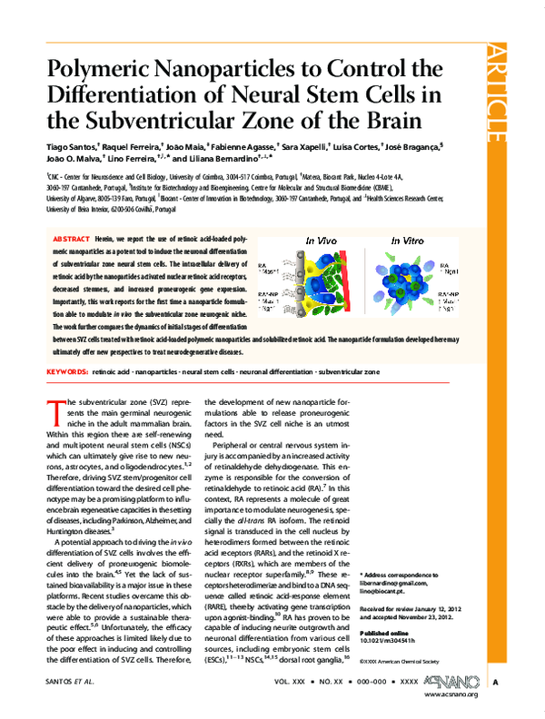 (PDF) Polymeric Nanoparticles to Control the Differentiation of Neural ...