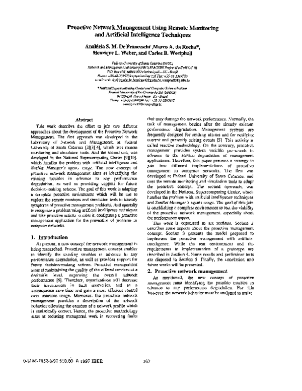 (PDF) Proactive network management using remote monitoring and ...