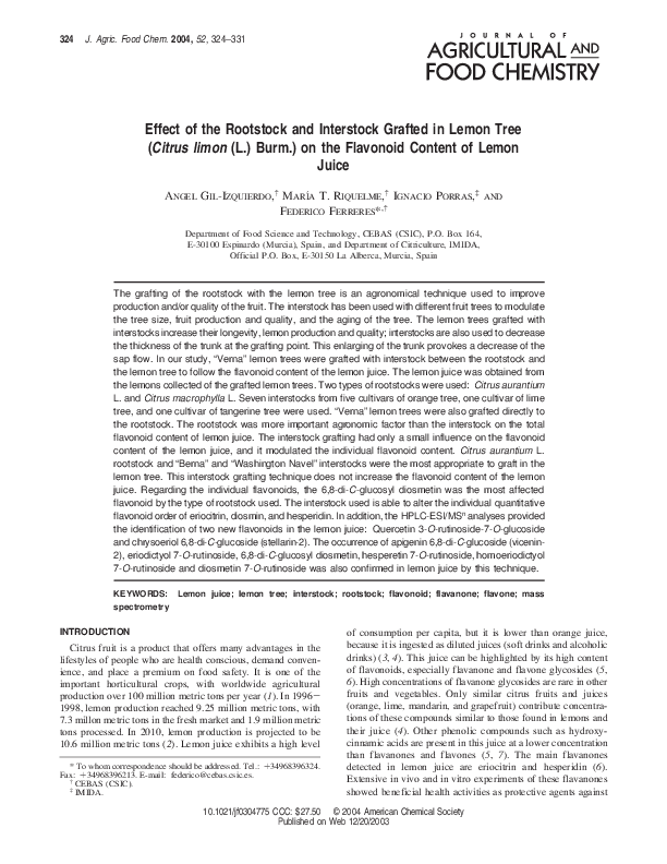 (PDF) Effect of the Rootstock and Interstock Grafted in Lemon Tree