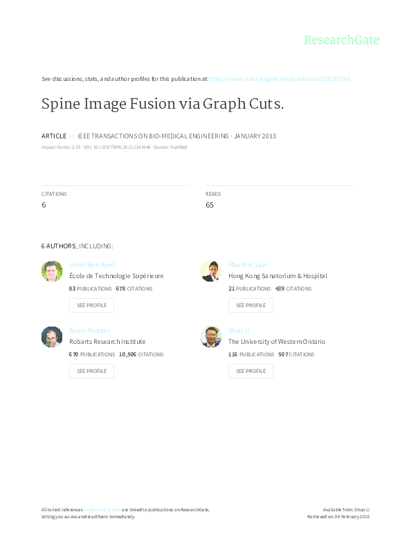 (PDF) CT/MR Spine Image Fusion Using Graph Cuts Algorithm