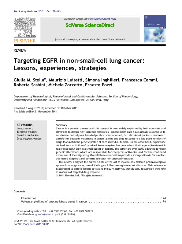 (PDF) Targeting EGFR in non-small-cell lung cancer: Lessons ...