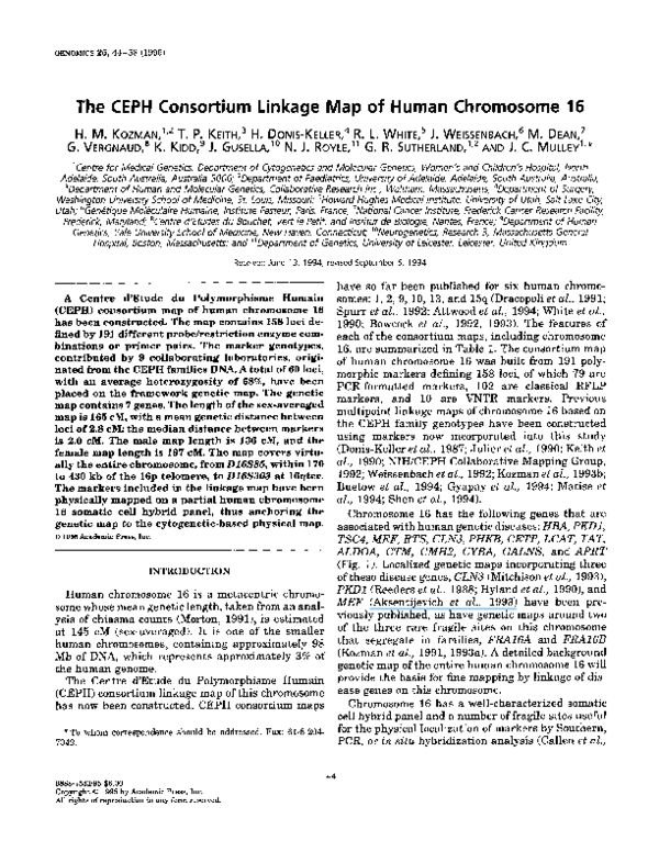 (PDF) The CEPH consortium linkage map of human chromosome 2
