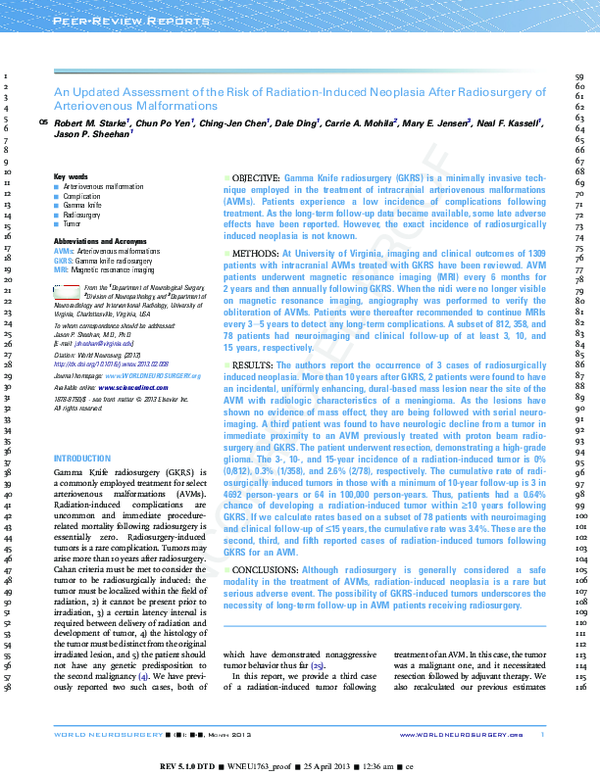 (PDF) An Updated Assessment of the Risk of Radiation-Induced Neoplasia ...