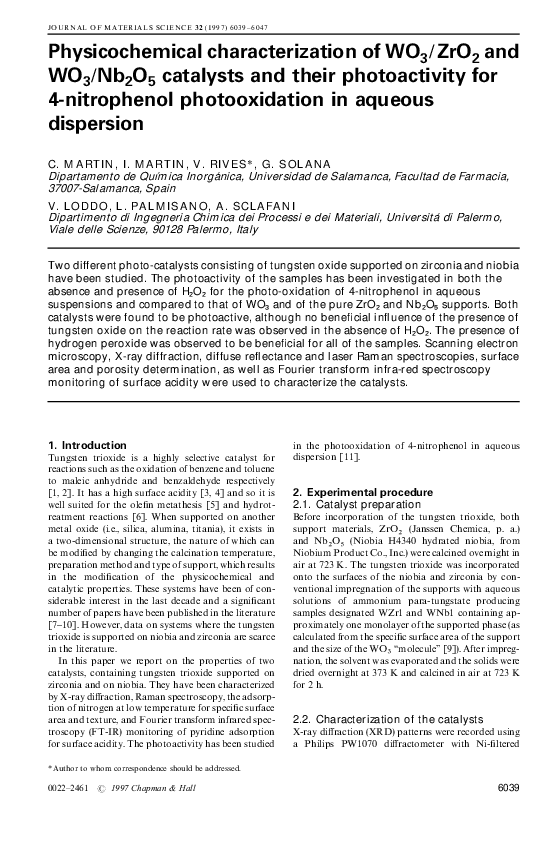 (PDF) Physicochemical characterization of WO3/ZrO2 and WO3/Nb2O5 ...