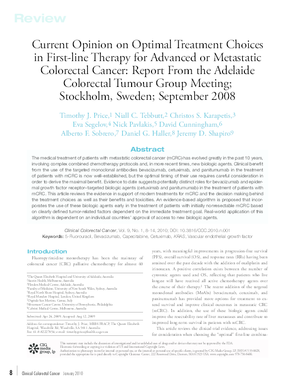 (PDF) Current opinion on optimal treatment choices in first-line ...