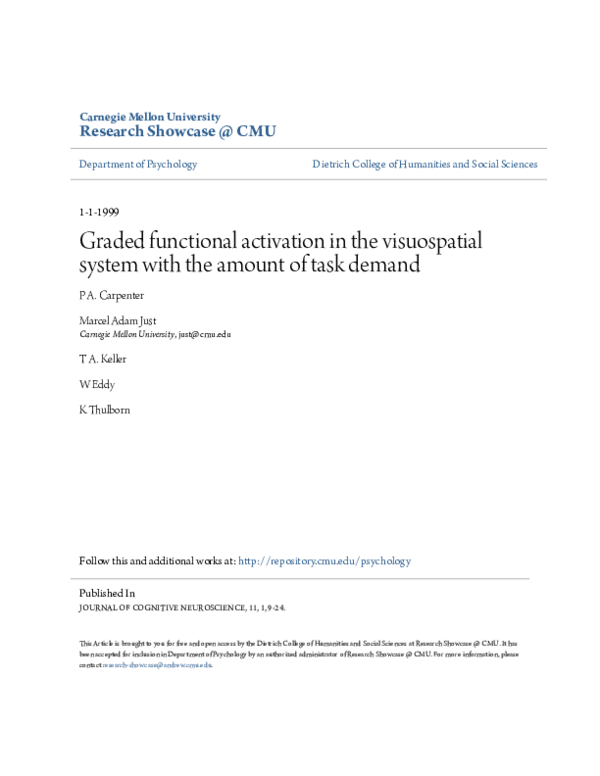 (PDF) Graded Functional Activation in the Visuospatial System with the ...
