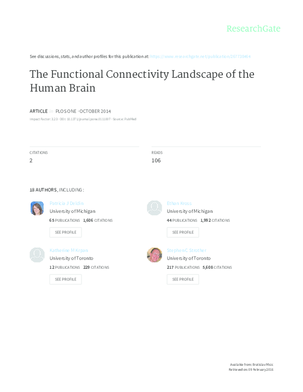 (PDF) The functional connectivity landscape of the human brain