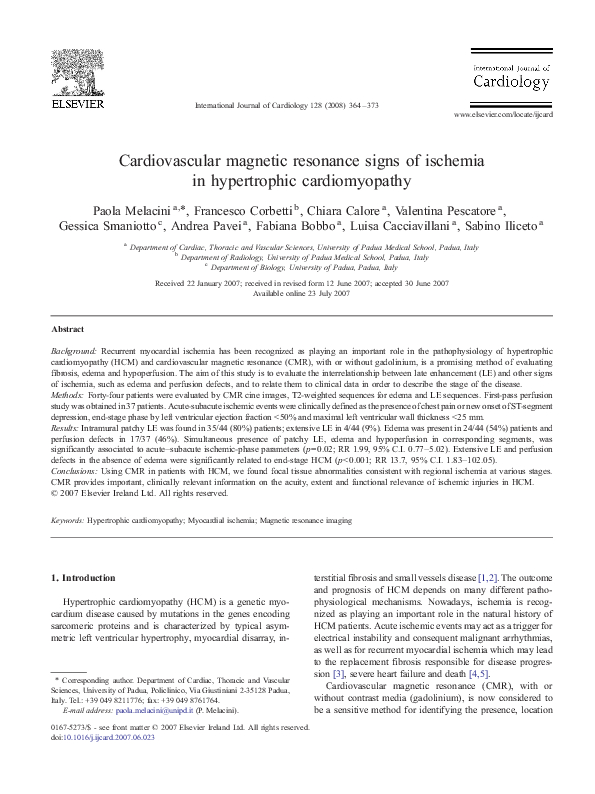 (PDF) Cardiovascular magnetic resonance signs of ischemia in ...