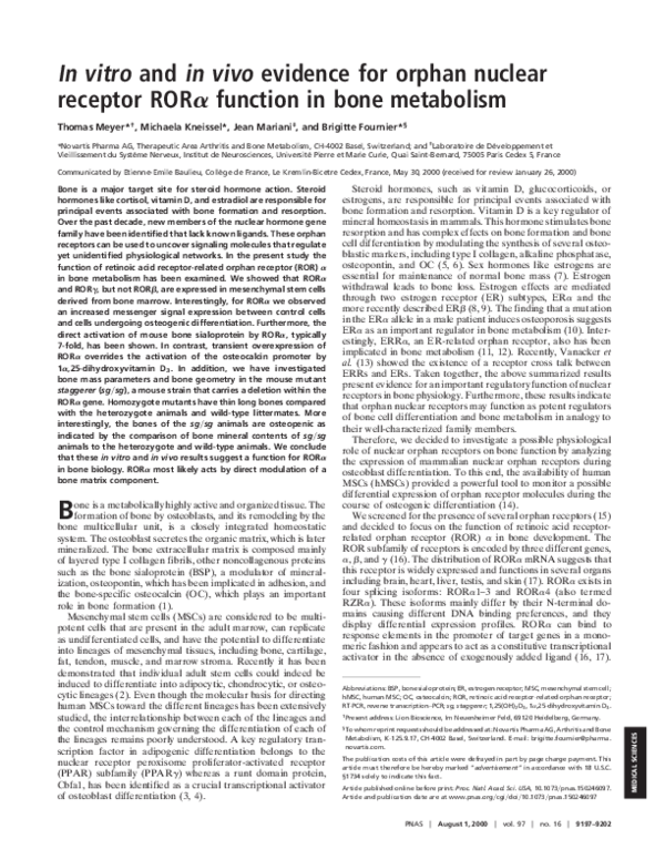 (PDF) In vitro and in vivo evidence for orphan nuclear receptor ...