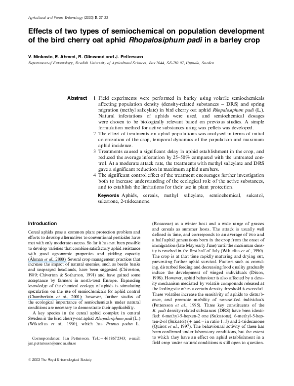 (PDF) Effects of two types of semiochemical on population development ...