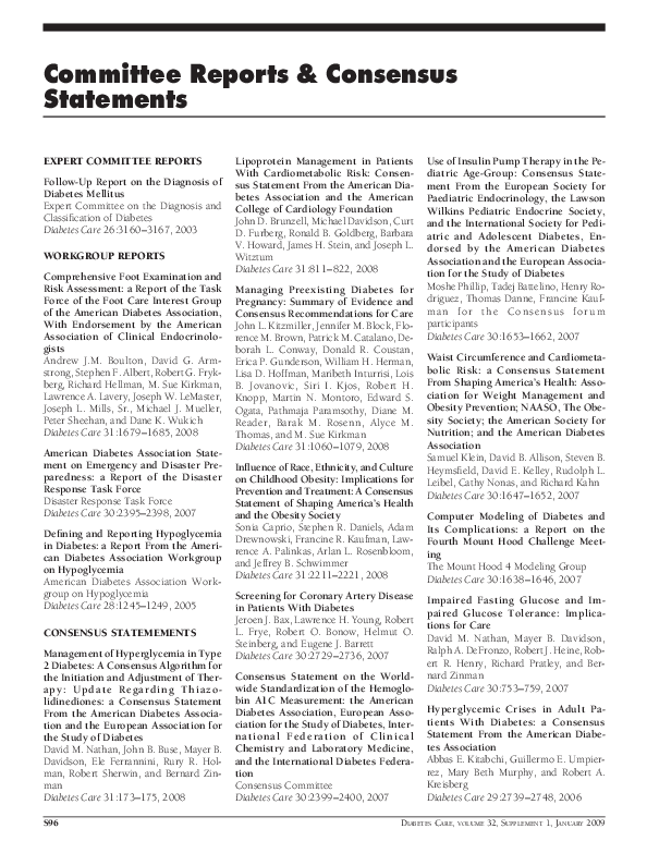 (PDF) Committee Reports & Consensus Statements