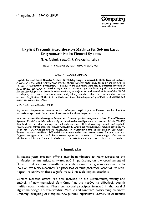 (PDF) Explicit Preconditioned Iterative Methods for Solving Large ...