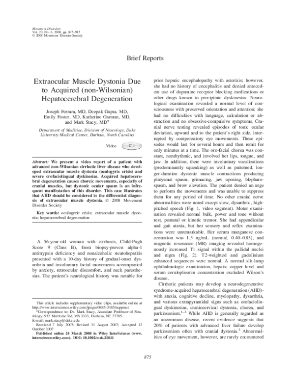 Primary dystonia picture