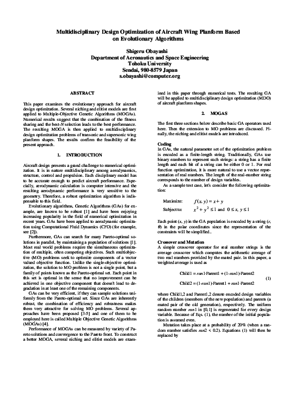 (PDF) Multidisciplinary Design Optimization of Airframe and Trajectory ...