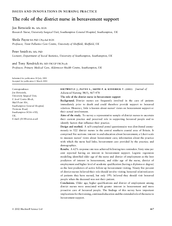 District nurse essay image