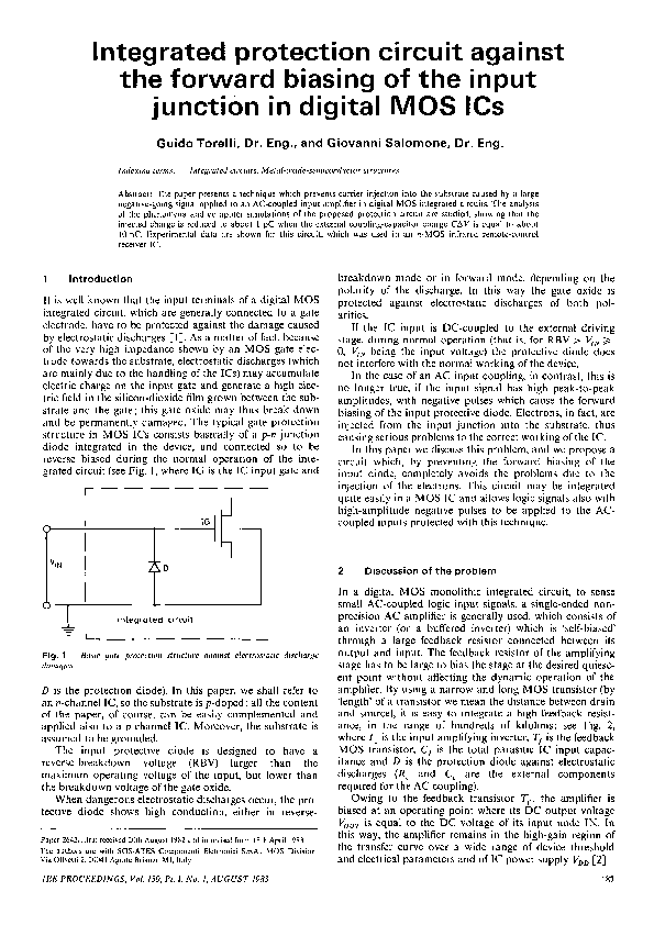 (PDF) Integrated protection circuit against the forward biasing of the ...