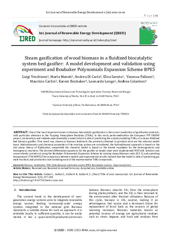 (PDF) Steam gasification of wood biomass in a fluidized biocatalytic ...