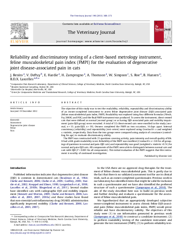 (PDF) Reliability and discriminatory testing of a client-based ...