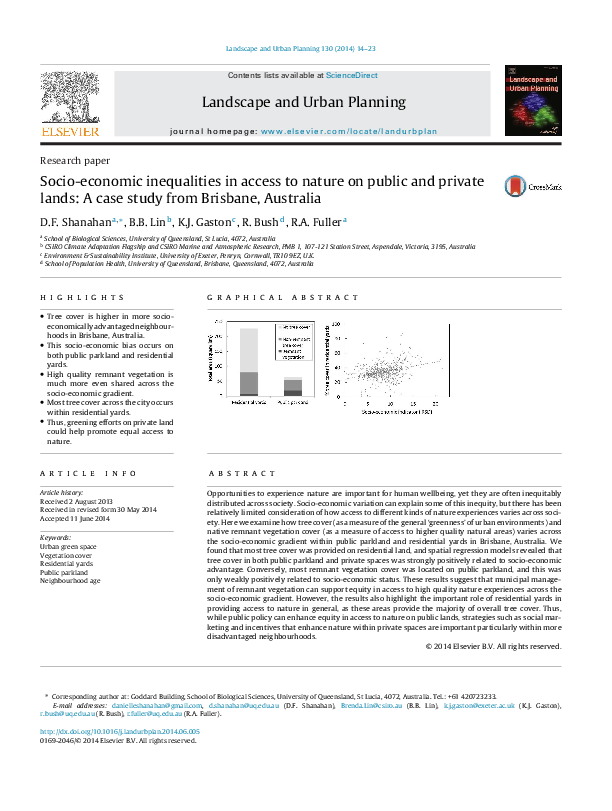 (PDF) Socio-economic inequalities in access to nature on public and ...