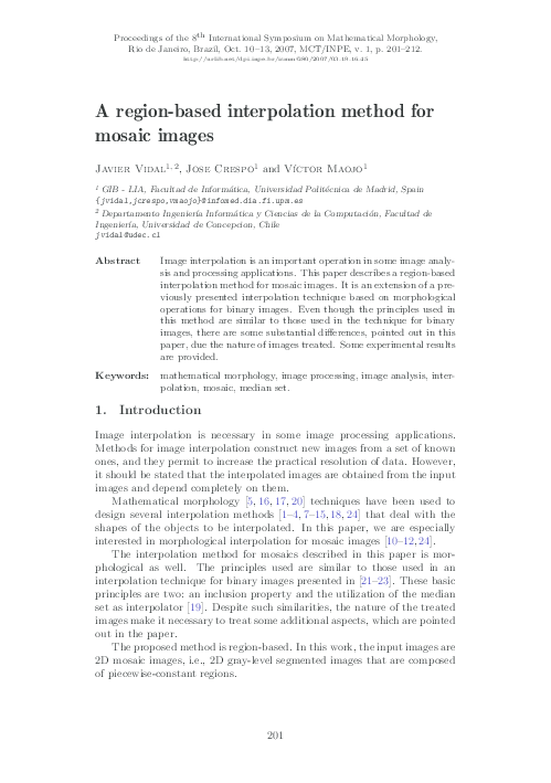 (PDF) A region-based interpolation method for mosaic images