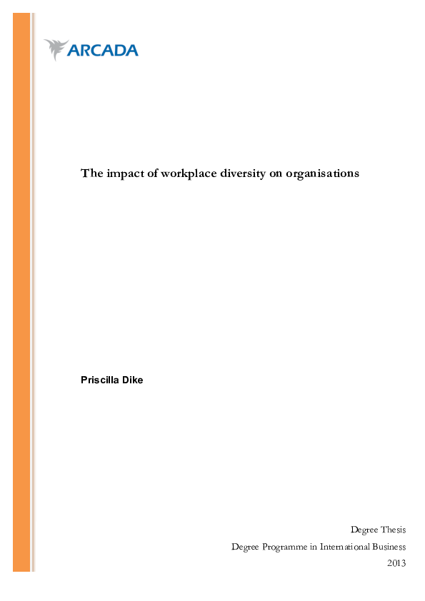 (PDF) The impact of workplace diversity on organisations