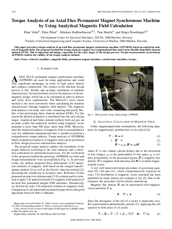 (PDF) Torque Analysis of an Axial Flux Permanent Magnet Synchronous ...