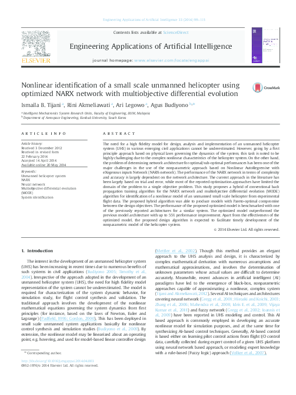 (PDF) Nonlinear identification of a small scale unmanned helicopter ...