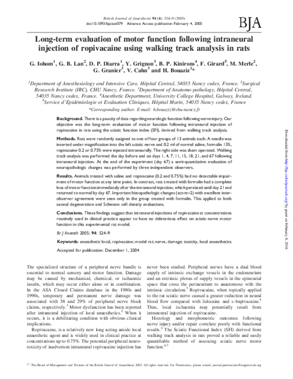 (PDF) Long-term evaluation of motor function following intraneural ...